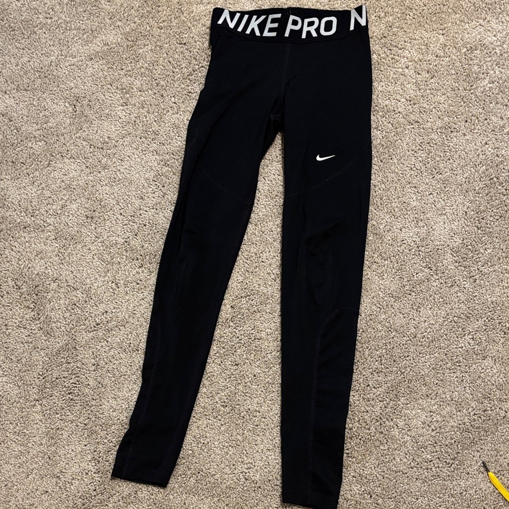Nike Pro Black Leggings with White Accents